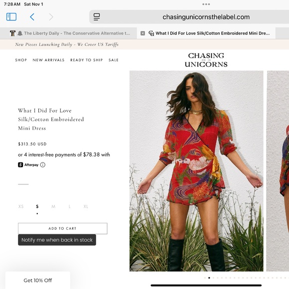 Chasing Unicorns What I Did For Love Embroidered Silk Dress Small - Picture 2 of 13